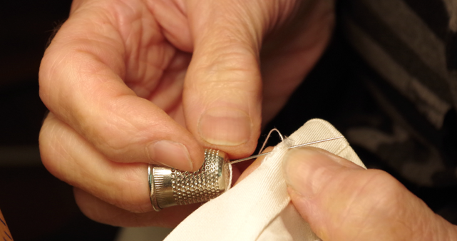 hand-embroidered bottonhole